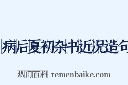 病后夏初杂书近况造句是什么意思的图片